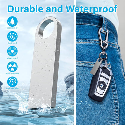 ABLAZE Custom Flash Drive 16GB 10 Pack, Personalized USB with Your Logo Metal Thumb Drives USB 2.0 Memory Stick Pendrive (Sliver)