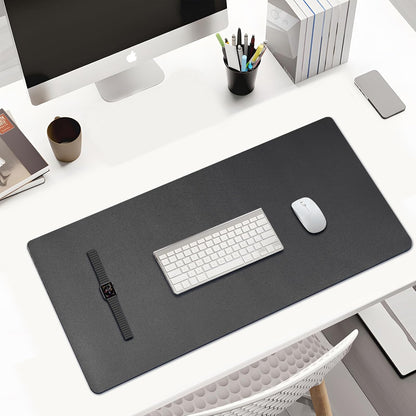 KINGFOM Desk Pad Office Desktop Protecter, PU Leather Desk Mat Blotters Organizer with Comfortable Writing Surface (35.4" x 16.9", Black)