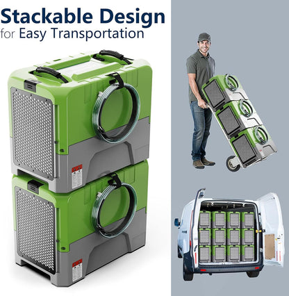 ALORAIR Smart WiFi LGR Commercial Dehumidifier 180 PPD (Saturation) with Hose, Industrial Dehumidifier with Pump, 5 Years Limited Warranty, cETL Listed, 85 PPD at AHAM, Flood Repair, Green