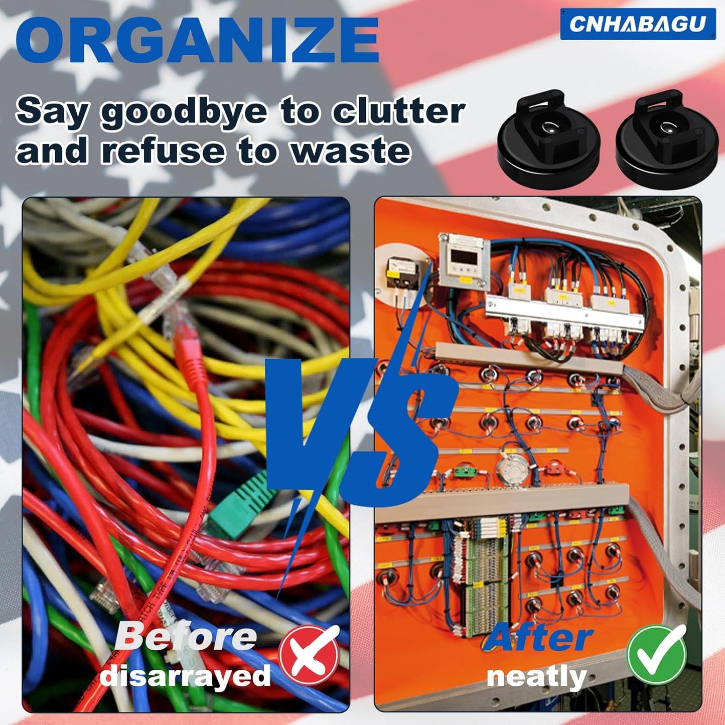 Magnet Zip Tie Mount Magnetic Zip Ties Mount 25LBS Strong Multipurpose Wire Cable Holder Mount Wire Clips Management for Home Office Marine Electrical Wiring (Black, 12 Piece)