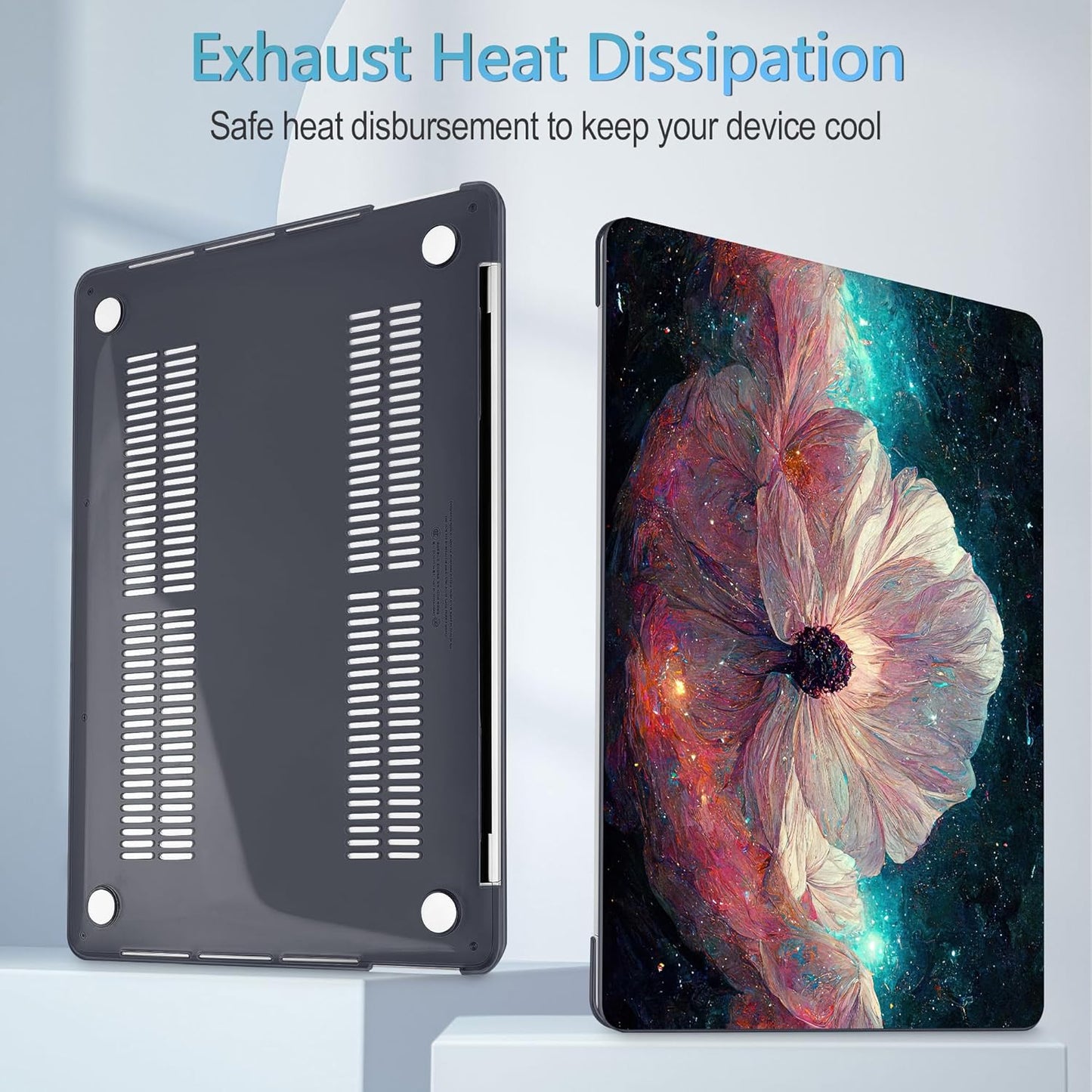 Mektron for MacBook Pro 13-inch Case 2022 2021 2020 Release A2338 M2 M1 A2289 A2251, Printed Plastic Hard Shell Cover for New MacBook Pro 13.3-inch Touch Bar Fits Touch ID，Galaxy Flower