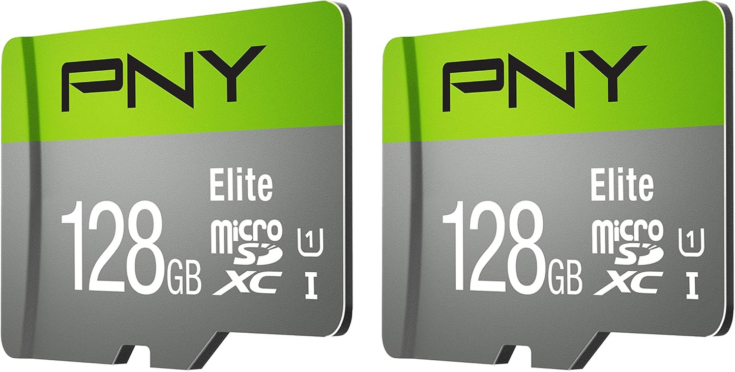 PNY 128GB & 32GB Elite Class 10 U1 microSDXC & microSDHC Flash Memory Card - 100MB/s, Full HD