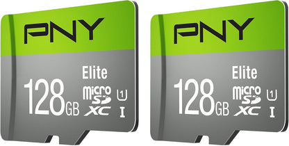 PNY 128GB & 32GB Elite Class 10 U1 microSDXC & microSDHC Flash Memory Card - 100MB/s, Full HD