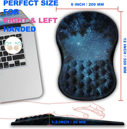 Mouse Pad Wrist Support, Ergonomic Mouse Pad with Massage Dot, Comfortable Computer Mouse Pad for Laptop, Wrist Rest Pain Relief Mousepad with Non-Slip PU Base for Office & Home, 12 x 8 in
