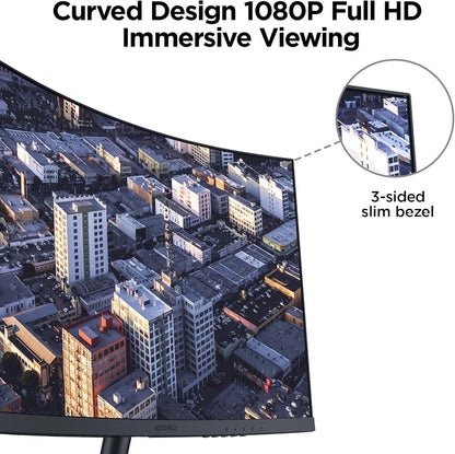 KOORUI 27 Inch Curved Monitor FHD 1080P 75Hz Computer Monitors PC Screen with HDMI VGA,Tilt Adjustable,1500R, Eye Care, Black, 27N5CA