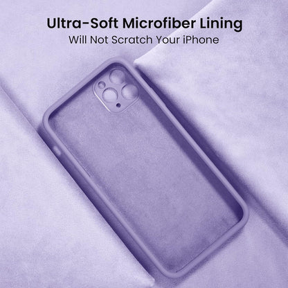 FireNova Designed for iPhone 13 Pro Max Case, Silicone [Camera Protection] Phone Case with [2 Screen Protectors], Soft Anti-Scratch Microfiber Lining Inside, 6.7 inch, Clove Purple