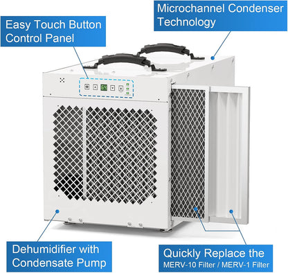 ALORAIR Sentinel HDi100 Commercial Dehumidifier with Pump, 220 Pints Whole Homes Dehumidifier for Crawl Spaces, Basements, up to 2,900 sq. ft. cETL