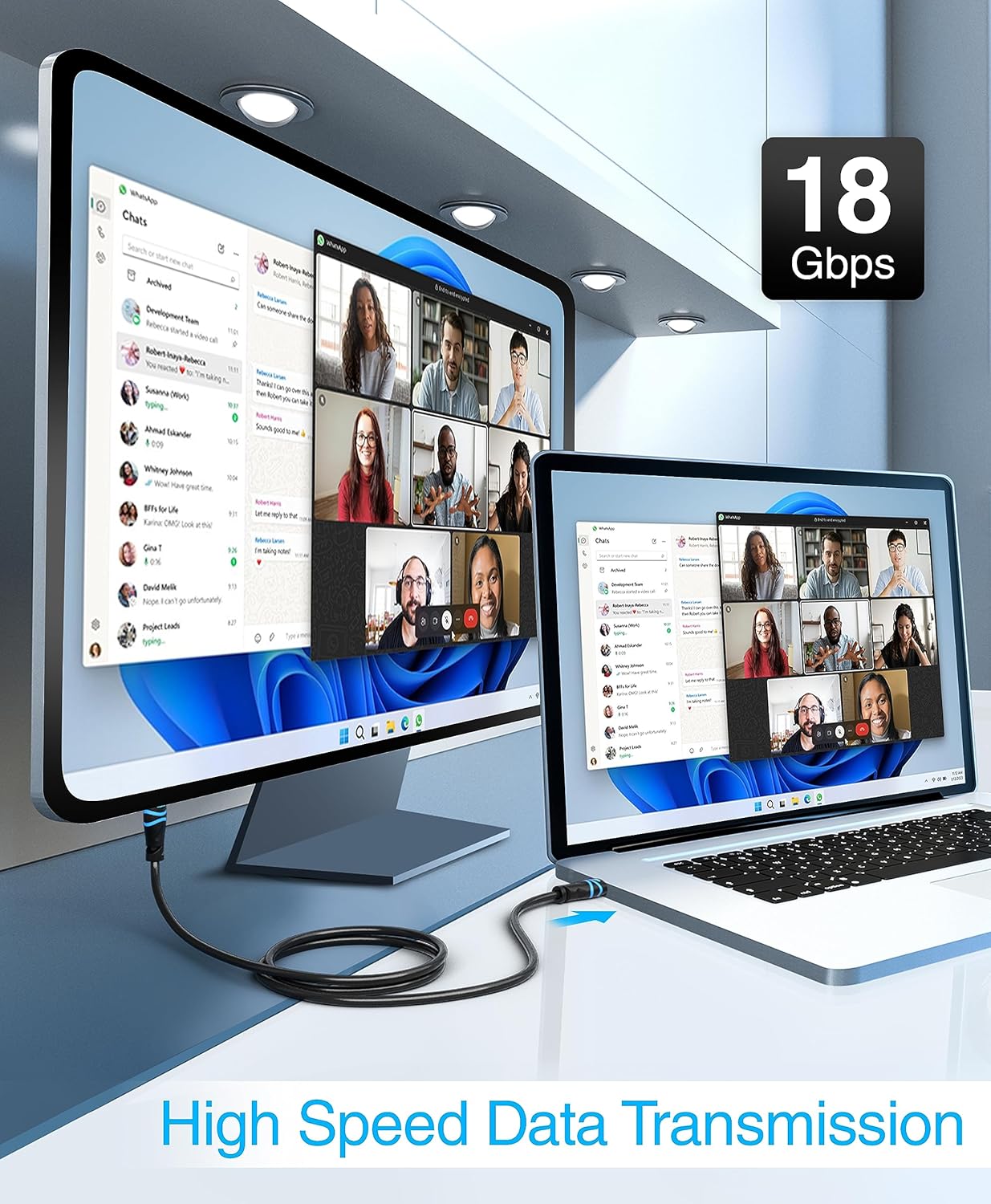 BlueRigger 4K HDMI Cable 35FT (4K 30Hz, HDR10, in-Wall CL3 Rated, High Speed, HDCP2.2, eARC) - Long HDMI Cable Compatible with Home Theatre, HDTV, Gaming Consoles, Streaming Devices