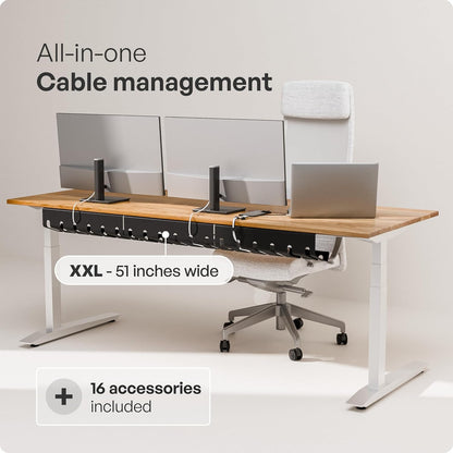 PAMO Cable Management Under Desk for Easy mounting Under-Table I Set of 3 - with 10X Cable Ties I Desk Organizer for Office/Home Office Table Thoughtful Cable Tray Holder