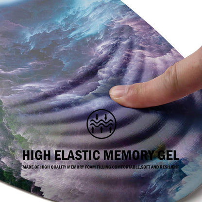Ergonomic Memory Foam Mouse Pad with Wrist Rest Support, Non-Slip PU Base, Wireless, Galaxy Theme