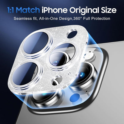 UniqueMe 3 Packs Compatible for iPhone 13 Pro Max/iPhone 13 Pro Camera Lens Protector Acrylic [Not Glass],[Case Friendly][Scratch-Resistant][Night Shooting Mode]-Glitter Silver
