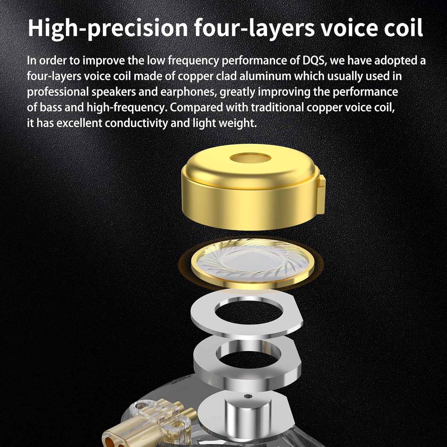 KZ DQS Wired Earbuds Dynamic Driver in Ear Monitor Headphone Semi-Open HiFi Bass Earphone 2pin 3.5mm Gaming Earbuds (with Mic)