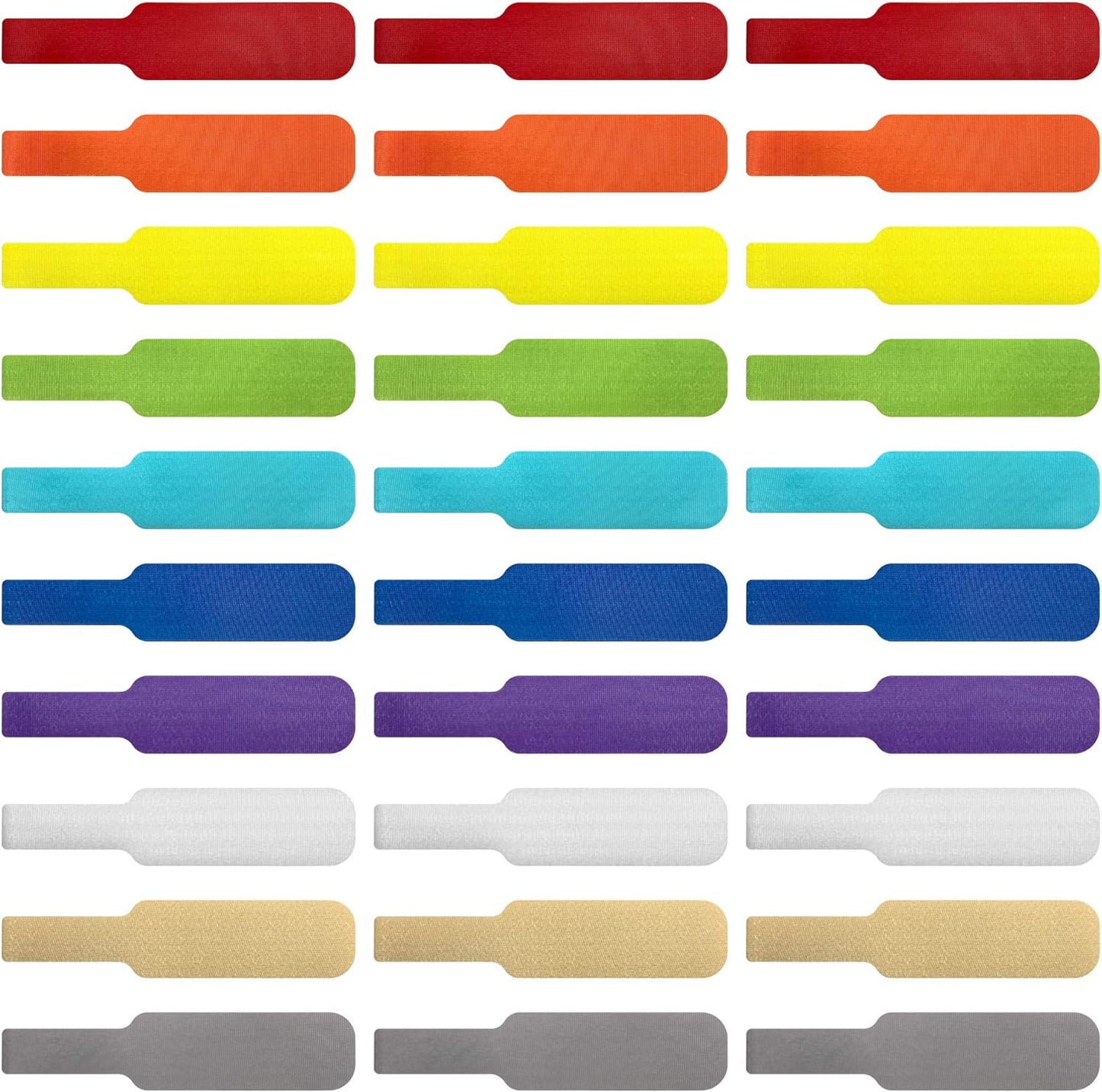 Cable Labels - Wrap-It Storage - Large, Multi-Color (30-Pack) - Colorful Labels for Basement and Office Organizing