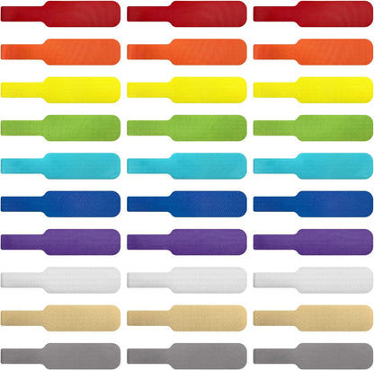 Cable Labels - Wrap-It Storage - Large, Multi-Color (30-Pack) - Colorful Labels for Basement and Office Organizing