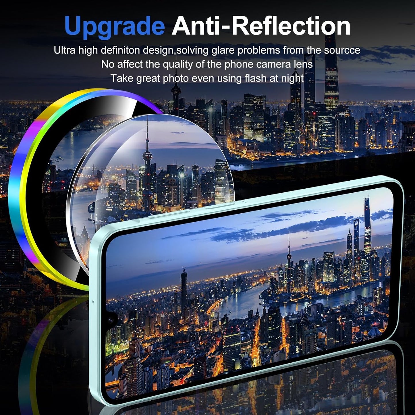 for Samsung Galaxy A16 Camera Lens Protector, Individual Metal Ring Tempered Glass Lens Cover, [Strong Adsorption] Scratch Resistant Ultra-Thin HD Clear Lens Cover, 1 Set-Colorful Ring