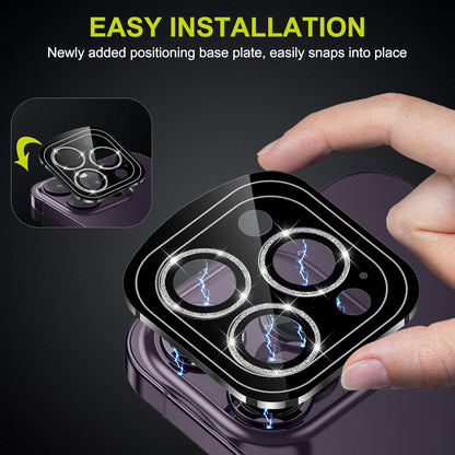 WSKEN for iPhone 14 Pro/iPhone 14 Pro Max Camera Lens Protector,[Night Shooting Mode] HD Tempered Metal Glass Camera Screen Protector Cover Film Accessories, Glitter