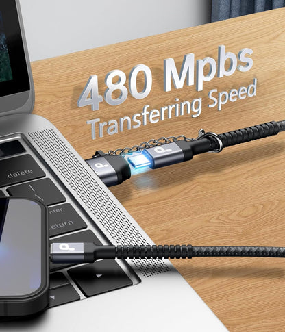 USB Type C to Lightning Cable Fast Charging, [Apple MFi Certified] 2Pack 6ft iPhone Charger Cable Compatible with iPhone 14/13/12/11 Pro Max and USB C Female to USB A Male Adapter with Keychain