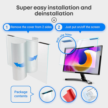 VINTEZ Blue Light Screen Protector for 23 Inch Computer Monitor and Laptop – Anti-UV Blue Light Blocking Film for Desktop PC, Eye Protection Filter, 20.6" x 12", 2 Pack