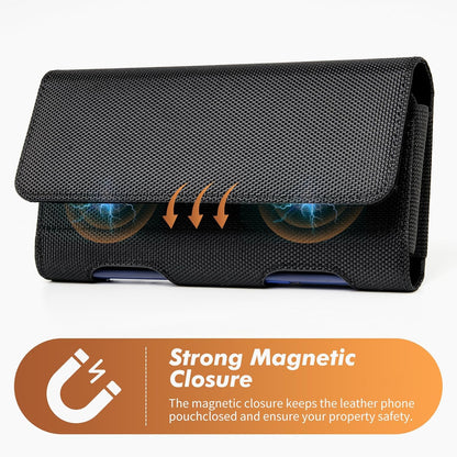 BECPLT Nylon Belt Holster Case for iPhone 12-16 Pro & Galaxy S20-S24 - Cell Phone Pouch with Clip - Black