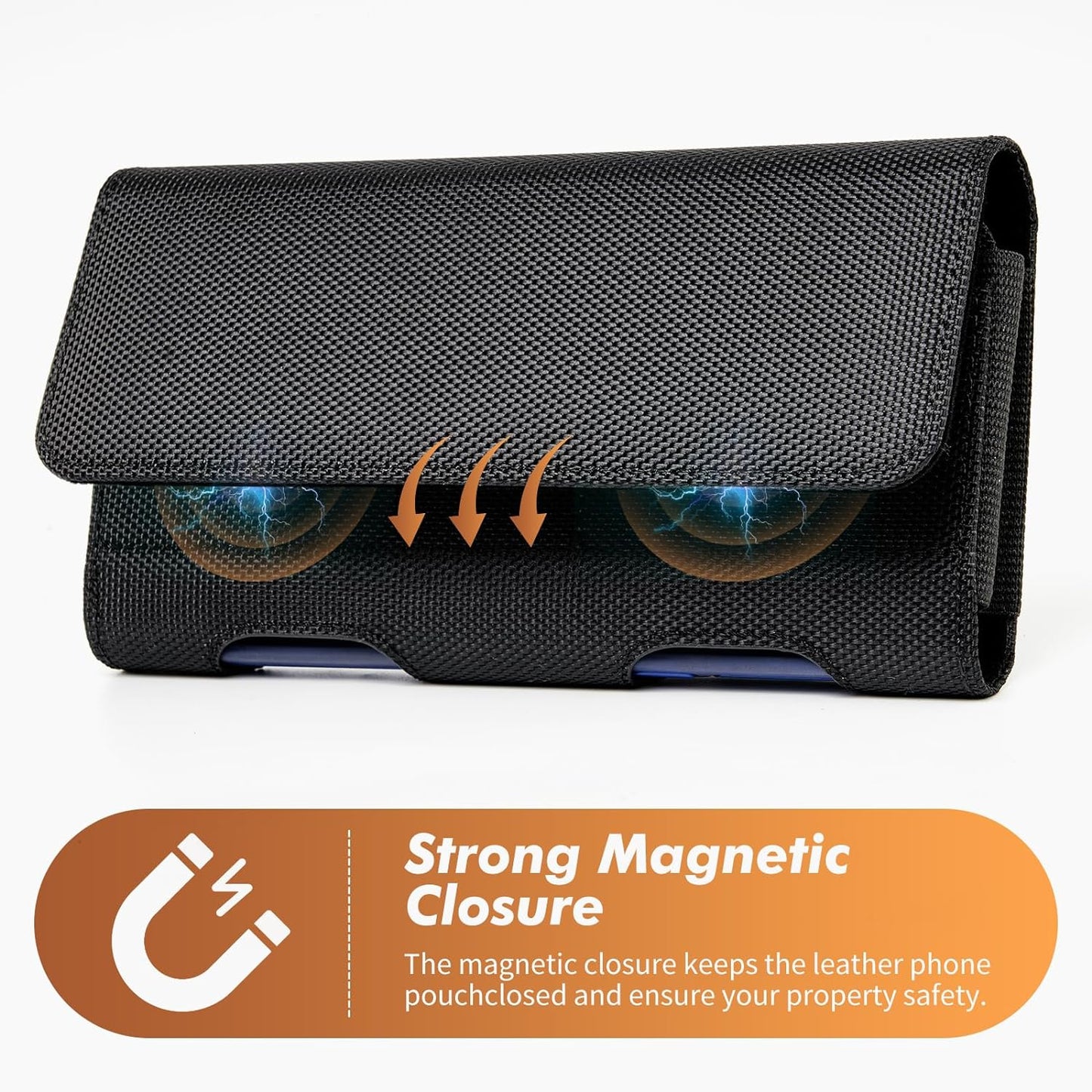 BECPLT Nylon Belt Holster Case Cell Phone Pouch Belt Holder Phone Holster Cover with Clip - Compatible with iPhone 13 Mini, 12 Mini, SE 2020, 8, 7, 6, 6S, Galaxy S10e, S7, J5 (Black)