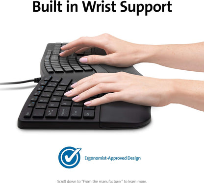 Kensington Pro Fit Ergonomic Wired Keyboard- Black (K75400US)