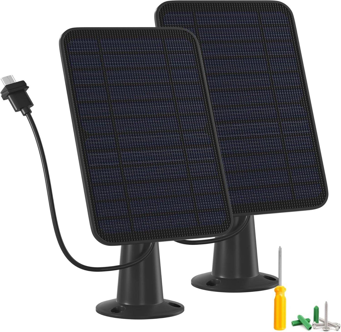 5W Solar Panel Charger Compatible with Blink Outdoor/Outdoor(3rd Gen)/XT XT2 Camera, Solar Panel for Blink Camera, 13.1ft Charging Cable & Rubber Plug, IP65 Weatherproof with Secure Wall Mount, 2 Pack