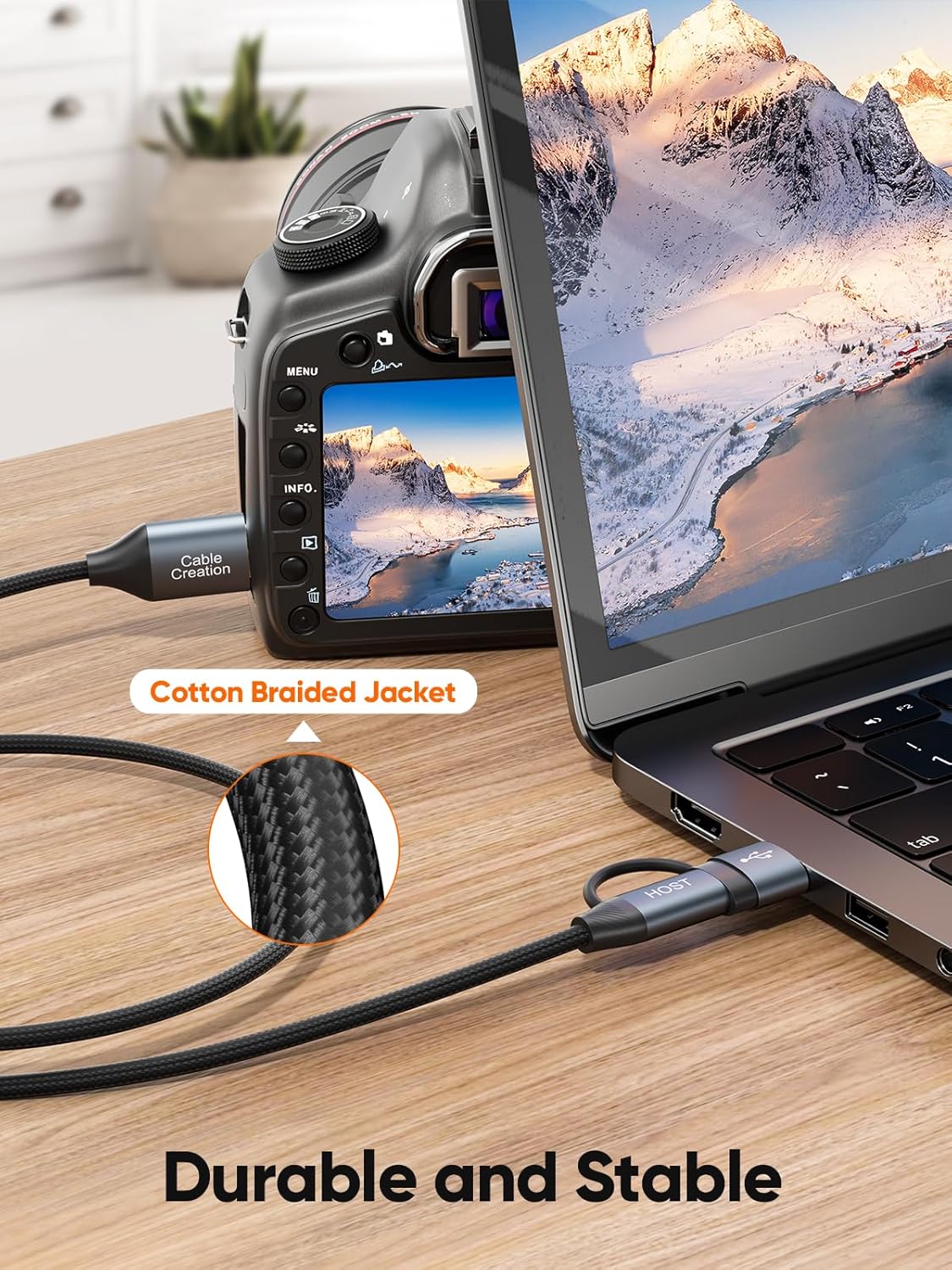 CableCreation USB C Hard Drive Cable 3FT, 5Gbps USB A/C to Micro B, USB 3.0 Cable Compatible with iPhone 15 Plus/15 Pro Max, WD, External Hard Drive, and Camera, Grey