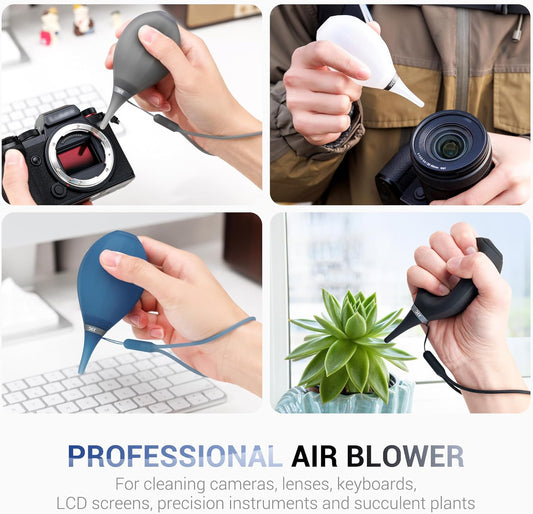 [Upgraded Version] Soft Tip Silicone Camera Dust Blower Lens Air Blower,Camera Lens Cleaner Air Blower for Sensor LCD Keyboards Filters Alcohol Ink Printing,Dust Blower Replace Canned Air-Black