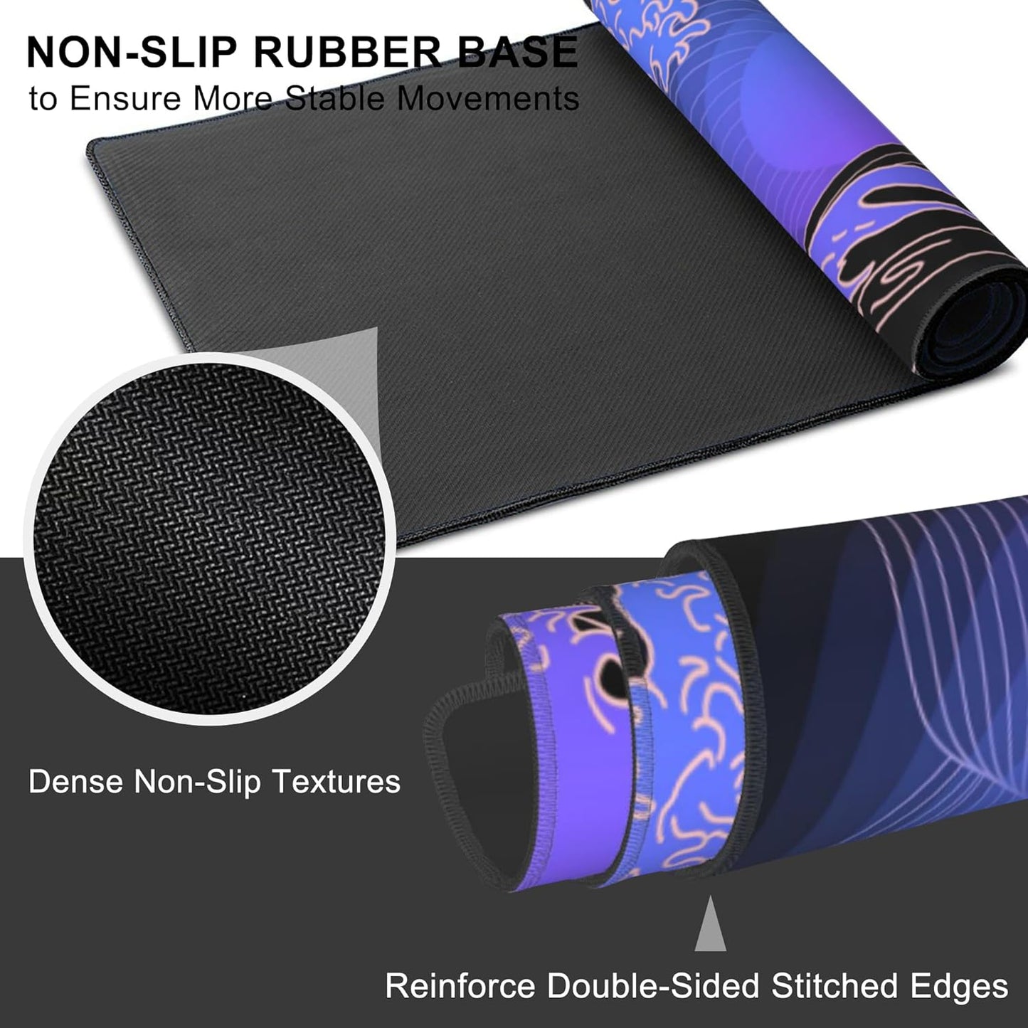 Mouse Pad, Large Ocean's Crest Leap Desk Mat, Extended Non-Slip Gaming Keyboard Mousepad Desk Pad, Thick Stitched Edges Waterproof Mouse Mat 31.5"x15.7" (Vaporwave Pop Art)