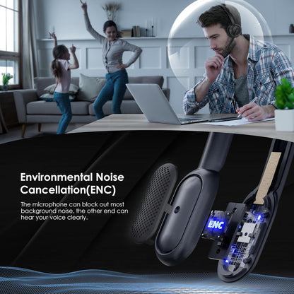 Wireless Headset with ANC & ENC, Bluetooth 5.4 Headset with USB Dongle, Wireless Headphones with Flip-to-Mute Microphone for Work from Home/Office/PC/Cell Phones
