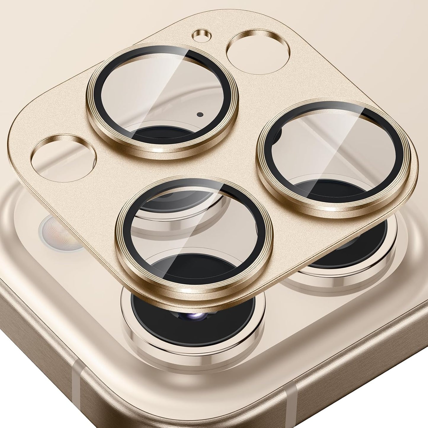 Tensea for iPhone 16 Pro/iPhone 16 Pro Max/iPhone 15 Pro/iPhone 15 Pro Max Camera Lens Protector, Metal Aluminum Alloy Tempered Glass Cover Camera Screen Protector Accessories, Case Friendly