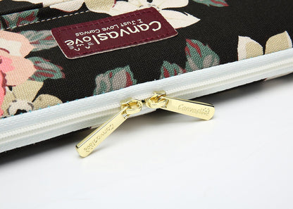 Canvaslove Pink Rose Pattern Laptop Sleeve Case Bag with Pocket for MacBook Pro 14 inch and 14 inch Laptop