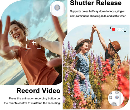 for Fujifilm Rechargeable Camera Remote Control Wireless Shutter Release Compatiable with Fuji X-T30 II, X-S10, X100VI, X-H2S, X-H2, X-T5, X-T4, X-T3, X-S20, X-T50, X-T30, X-M5, X-E5, X Half(White)