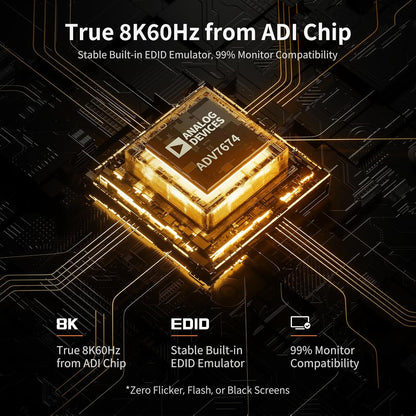 TESmart 8K@60Hz HDMI KVM Switch 2 Computers 1 Monitor, USB 3.0 HDMI KVM Switch 2 Ports 4K@144Hz, Support EDID, Gigabit Network, Hotkey Switch, Audio & Mic with All Input Cables