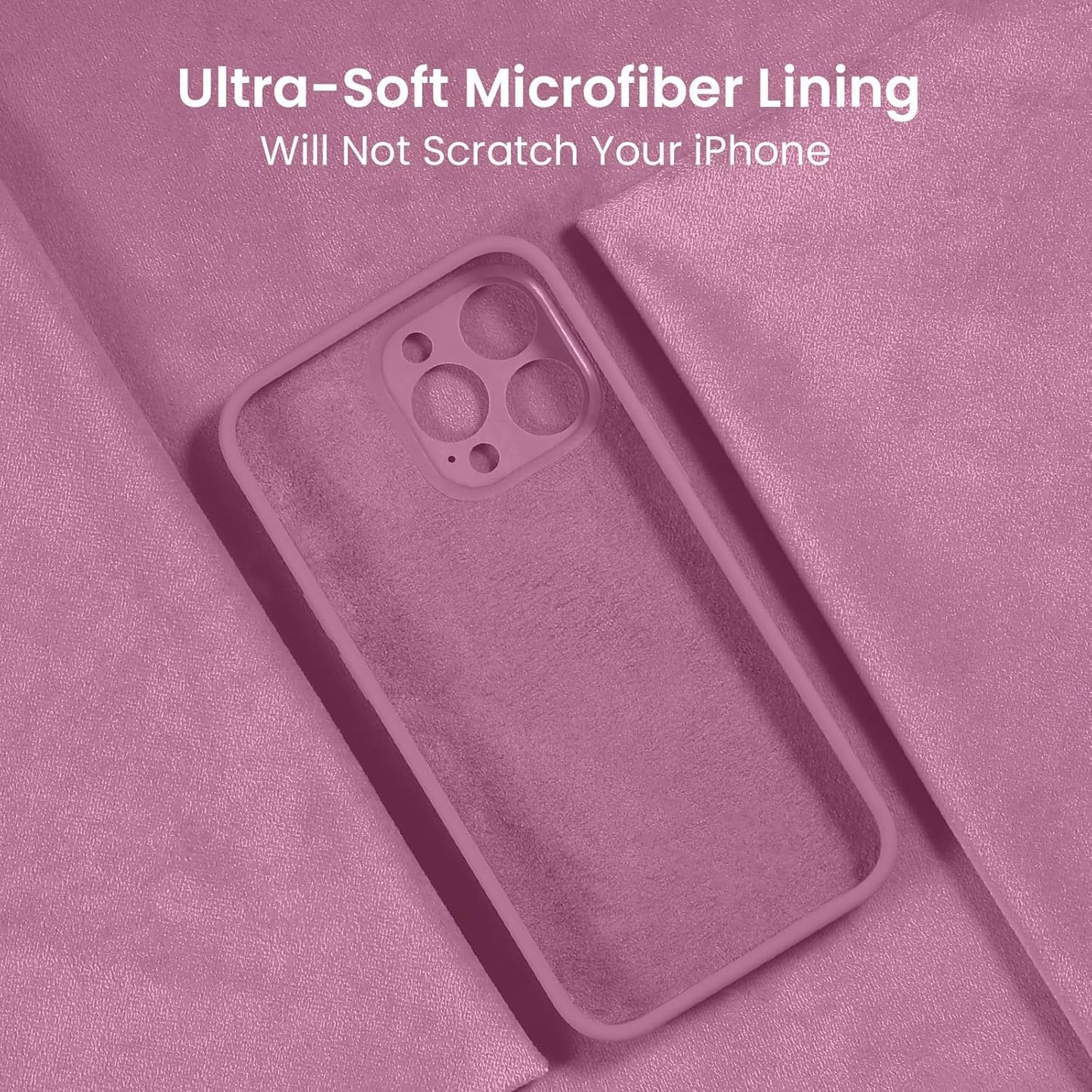 FireNova Designed for iPhone 15 Pro Case, Silicone Upgraded [Camera Protection] Phone Case with [2 Screen Protectors], Soft Anti-Scratch Microfiber Lining Inside, 6.1 inch, Lilac Purple