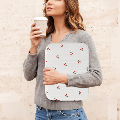 Puffy Laptop Sleeve 13-15.6 Inch Cute Quilted Laptop Protective Case Padded Floral Computer Sleeve for MacBook (B-Cherry, 15 Inch)