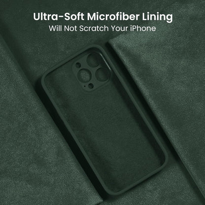 FireNova Designed for iPhone 15 Pro Max Case, Silicone Upgraded [Camera Protection] Phone Case with [2 Screen Protectors], Soft Anti-Scratch Microfiber Lining Inside, 6.7 inch, Alpine Green