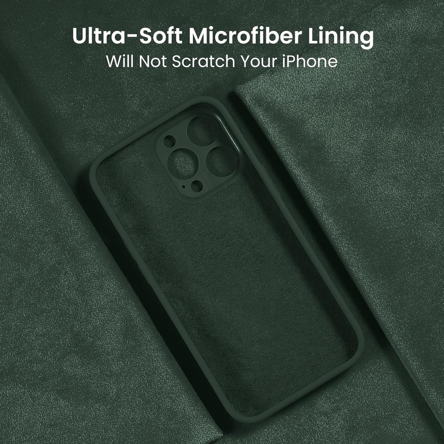 FireNova Designed for iPhone 15 Pro Case, Silicone Upgraded [Camera Protection] Phone Case with [2 Screen Protectors], Soft Anti-Scratch Microfiber Lining Inside, 6.1 inch, Alpine Green