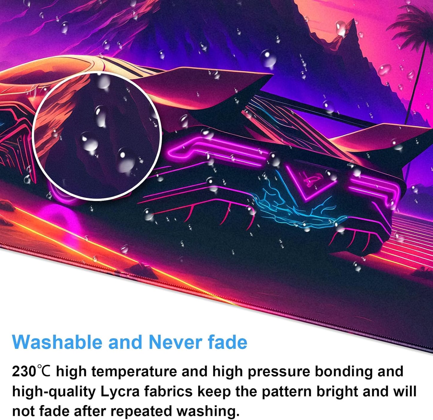 Purple Cyberpunk Fantasy Gaming Mouse Pad - XL Extended Sci-Fi Neon City Design Desk Mat for Computers, Office & Gaming (31.5" x 15.7")