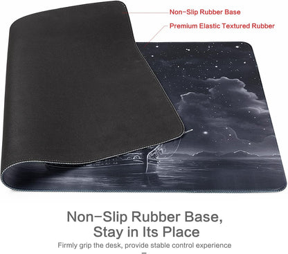 Lokigo Desk Pad, Office Desk Mat, Extended Large Gaming Mouse Pad, Desk Decor Mousepad Keyboard Writing Mat with Non-Slip Rubber Base for Office Laptop Gaming Home, 31.5"x15.7", Nautical Sailboat