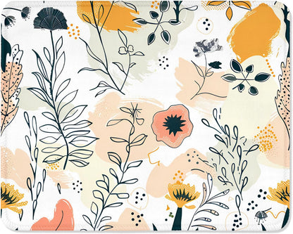 ITNRSIIET Mouse Pad with Stitched Edge Premium Textured Smooth Precise Operation Waterproof Washable Non-Slip Rubber Base Desktop Protection Mat, 10.2×8.3×0.12 inches, Beautiful Flowers