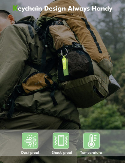 MOSDART 512GB USB3.1 Fast Speed C and A Dual Flash Drive, exFAT Memory Stick with Keychain and LED Indicator, for iPhone 15 and 16, Android Phone, iPad, MacBook, and Other Laptops, Green