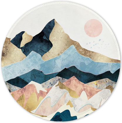 ITNRSIIET Round Mouse Pad with Stitched Edge Premium-Textured Waterproof Non-Slip Rubber Base Desktop Protection Mat Diameter 8.7 inches, Sunrise