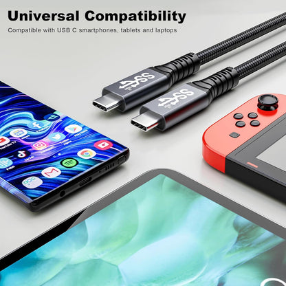 usbc to USB c 3.1,USB-c 10gbps Data Transfer Video 4K Monitor Cable 100W High Speed Data Transfer Fast Charging Cord Compatible with Monitor 3.3FT(1m)