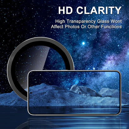 for Samsung Galaxy S25 Edge Camera Lens Protector, Individual Metal Ring Tempered Glass Lens Cover, [Strong Adsorption] Scratch Resistant Ultra-Thin HD Clear Lens Cover, 1 Set-Black