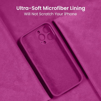 FireNova Designed for iPhone 15 Pro Case, Silicone Upgraded [Camera Protection] Phone Case with [2 Screen Protectors], Soft Anti-Scratch Microfiber Lining Inside, 6.1 inch, Shocking Pink