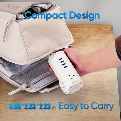 Power Strip Tower Surge Protector, TenTrend Flat Plug Extension Cord with 3AC Outlets & 8 USB Ports(4 USB-C), 115W Fast Charging Station for Home, Office Supplies, Dorm Room