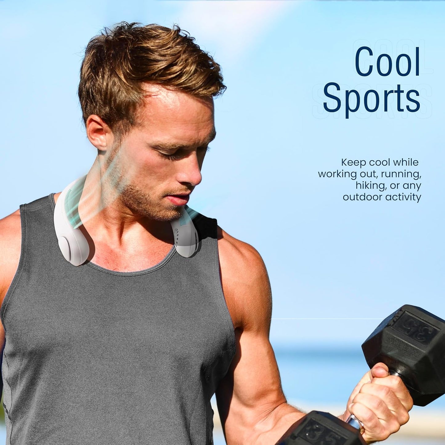 Portable Neck Fan -3 Speed Rechargeable Bladeless Neck Cooler, Quality Comfortable Lightweight, Personal Neck Fan For Women & Men Modern Design, Great Cooling Fan For Travel, Outdoors & Sports