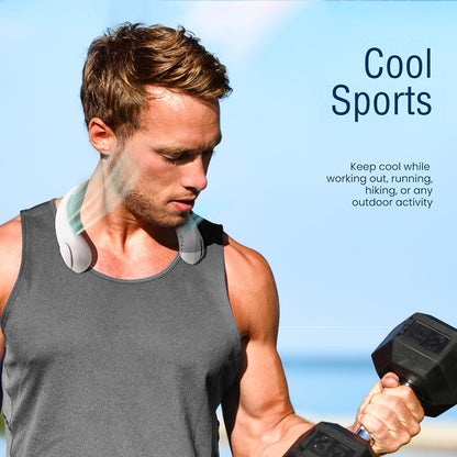 Portable Neck Fan -3 Speed Rechargeable Bladeless Neck Cooler, Quality Comfortable Lightweight, Personal Neck Fan For Women & Men Modern Design, Great Cooling Fan For Travel, Outdoors & Sports