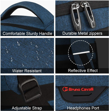 Laptop Backpack,Business Travel Anti Theft Slim Durable Laptops Backpack with USB Charging Port,Water Resistant College Computer Bag for Women & Men Fits 15.6 Inch Laptop and Notebook - Blue